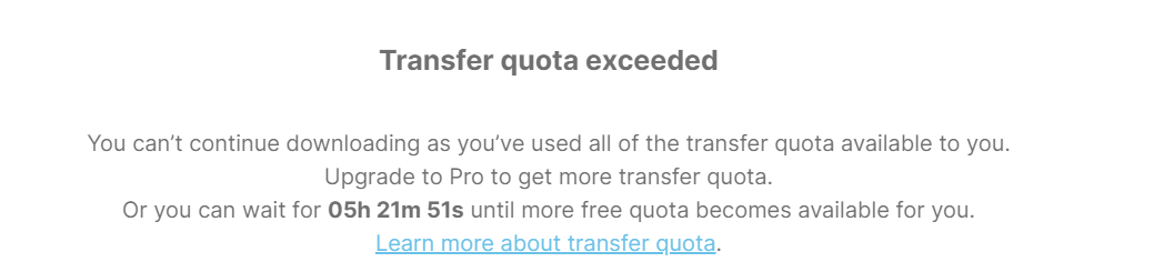 Fix Mega Transfer Quota Exceeded Error Using FileXL Limitless Transfer